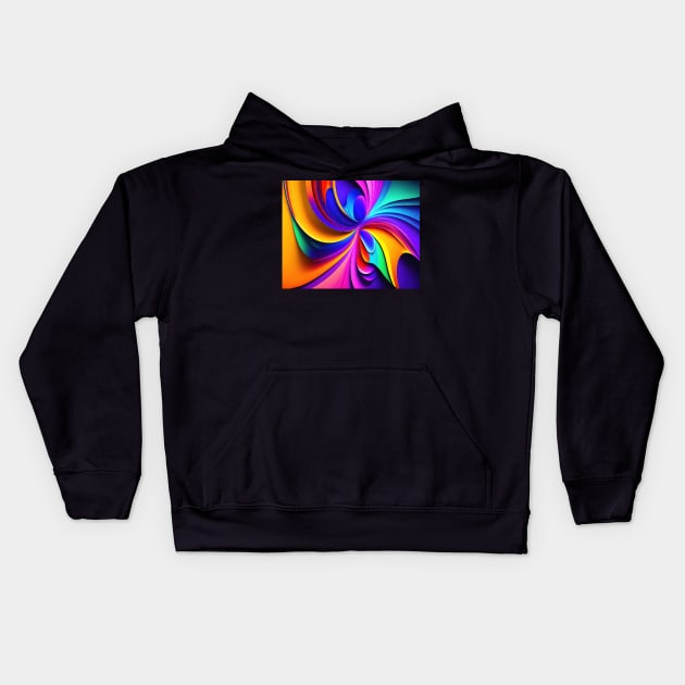 Bright colourful random swirls illustration Kids Hoodie by Russell102